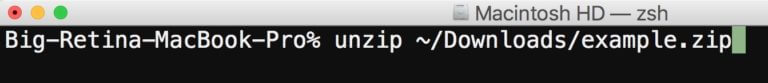 Espandi i file ZIP nel Terminal